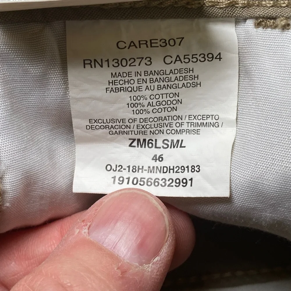 Wrangler Authentics Mens Khaki Ripstop Cargo Shorts Tan ZM6LSML Size 44 NWT